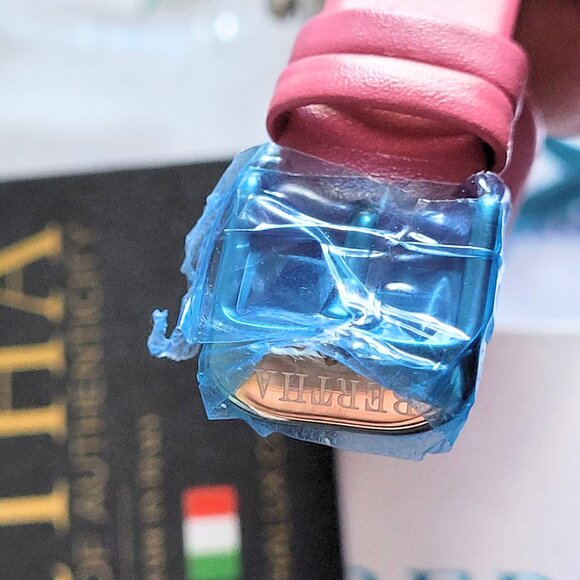 Bertha Women's 3D Angel Wings Pink Leather Watch - Picture 4 of 8